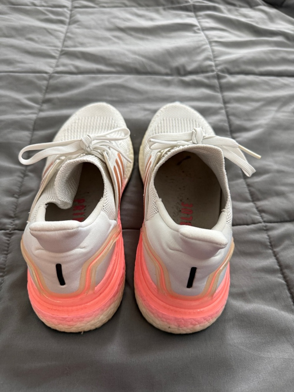 Adidas Ultra Boost 20 White Copper Flash Red Pink Women's Athletic Shoes 8.5 - Picture 3 of 8